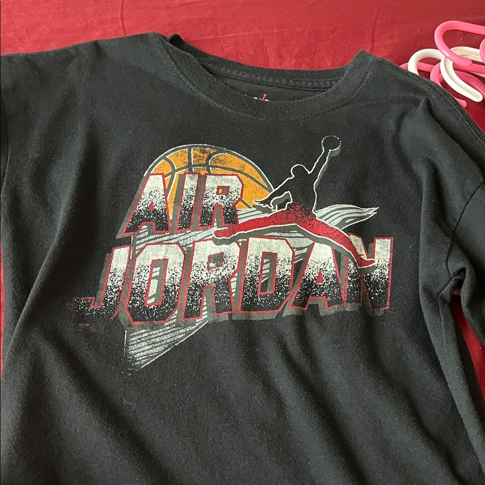 Jordan Kids Black and Gold Long Sleeve Tee